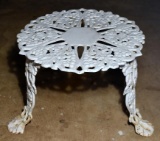 Vintage White Painted Wrought Iron Table