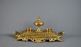 Large Maitland-Smith Antique Style Brass Inkstand