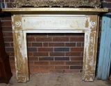 Antique Mantle with Old White Paint