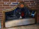 Large Old Overmantle Mirror