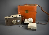 Vintage Model 800 Polaroid Land Camera with Leather Case & Accessories