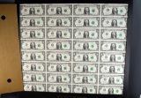 US Treasury Fed Reserve Note 1981 Series A Boston, Sheet of 32 in Cardboard Frame