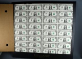 US Treasury Fed Reserve Note 1981 Series A Boston, Sheet of 32 in Cardboard Frame