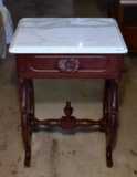 Vintage Marble Top Mahogany Parlor Side Table (Lots 31 & 32 Match)