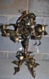 Decorative Metal Vine Covered Candelabra, 20” H