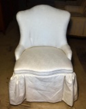 Ivory Upholstered Vanity Seat