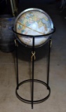 Vintage Replogle 12” World Globe In Wrought Metal Display Stand