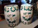 Pair of Pretty 17” Earthenware Garden Seats