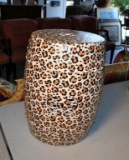 Single Animal Print 18.5” Earthenware Garden Seat