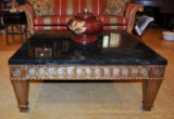 Black Faux Marble Top Coffee Table, Accents by Heritage Furniture