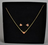 “The Rose of Love Earrings & Pendant Set” by The Franklin Mint