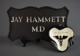 Dr. Jay Hammett Commemorative Lot: Office Shingle Sign & Ashtray