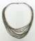 Vintage Sterling Silver Multi-Strand Necklace, 16” L