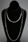 Lot of Two Sterling Silver Necklaces: 17” Herringbone and 28” Twist Chain (TW=61 g)