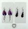 Lot of Three Costume Jewelry Items: Two Pairs of Earrings & a Heart-Shaped Jeweled Slide Pendant