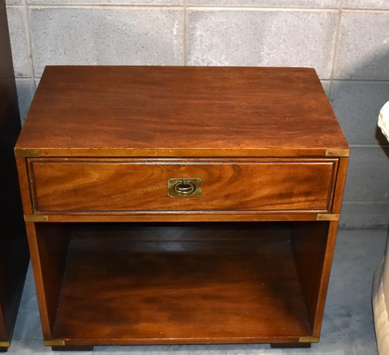 Fine Thomasville Campaign Style One-Drawer Nightstand