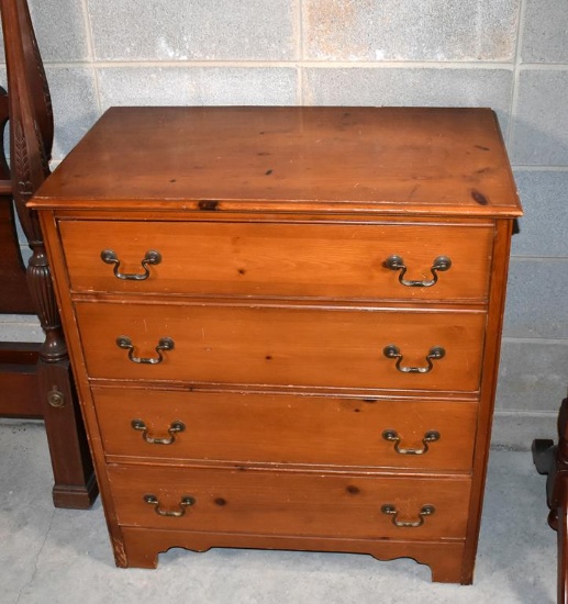Handsome Vintage Permacraft Knotty Pine Small Butler's Chest, Four Drawers, Compartmented Top Drawer