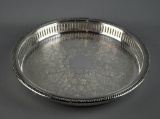 Footed Round A-1 Silver Plate Tray in Excellent Condition