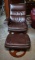 Lane Furniture Brown Leather Ergonomic Swivel Chair and Ottoman