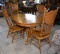 Set 4 Antique Oak Carved & Spindle Back Dining Chairs, 2 Master & 2 Side