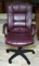 Oxblood Leather Adjustable Rolling Office / Desk / Work Chair