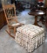 Antique Oak Rocker & Coordinating Storage Ottoman