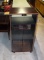 Vintage Wooden Laminate Finish Stereo & Record Cabinet with Glass Doors