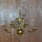 Brass Five-Light Dutch Colonial Candelabra Wall Sconce