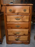 Vintage Pine Five Drawer Chest  (Coordinates with Bedroom Suite)