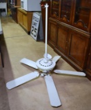 White Long Extension Ceiling Fan with Painted Fruit Motif