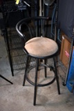 Metal Utility Workbench Stool / Chair with Upholstered Seat