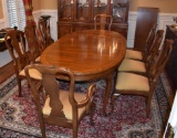 Set of 8 Gorgeous Queen Anne Style Cherry Dining Chairs by Henredon Fine Furniture