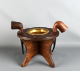 Vintage Pipe Stand w/ Two Pipes: Grecian Bent Pot & Willard Imported Briar