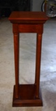 Square Four Column Mahogany Plant Stand by The Bombay Company