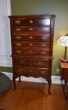 Queen Anne Style Mahogany Highboy by American Drew