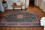 Foyer 6'7”' x 9'6” Polypropylene Ariana Rug, Persian Style; Burgundy, Navy, Sage & Ivory