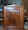 Antique 19th C. Walnut Wall Hung Corner Cupboard with Burl Door Front