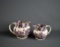 Pair of 19th C. Graduated Wood & Sons Purple Transferware Pitchers “Enoch Woods English Scenery”