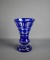 Beautiful 9” H Cobalt Blue Cut to Clear Cased Glass Vase