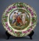 Antique Prov Saxe ES Germany Handpainted Classical Sapphic Art 9.75” Porcelain Plate w/ Stand