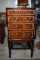 Flame Mahogany 4 Drawer Locking Silver Chest on Stand, “Plantation” by Hickory Chair, Banding