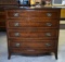 Fine Vintage Banded Mahogany Hepplewhite Style Small Chest, Graduated Drawers