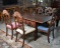 Antique 19th C. Primitive Walnut Dining Table with Two Drawers