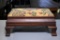 Vintage Mahogany Footstool with Tapestry Style Top