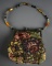 Vintage Beaded Tapestry Frame Handbag w/ Beaded Strap