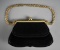 Vintage Black Suede Frame Bag w/ Double Chain Strap