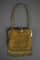 Vintage Gold Chain Mesh Evening Frame Bag w/ Rhinestone Clasp, Made in US Zone (Occupied) Germany