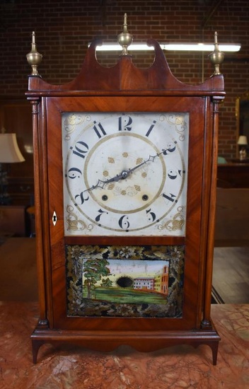 Eli Terry Pillar & Scroll Shelf Clock, Plymouth, Connecticut, Ca. 1820