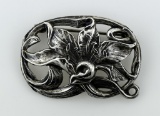 Elegant Repousse Sterling Silver 1.75” Lily Pin by JewelArt