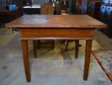 Antique 19th C. French Baker's Work Table, Top Slides Back for Rising Dough and Implement Storage